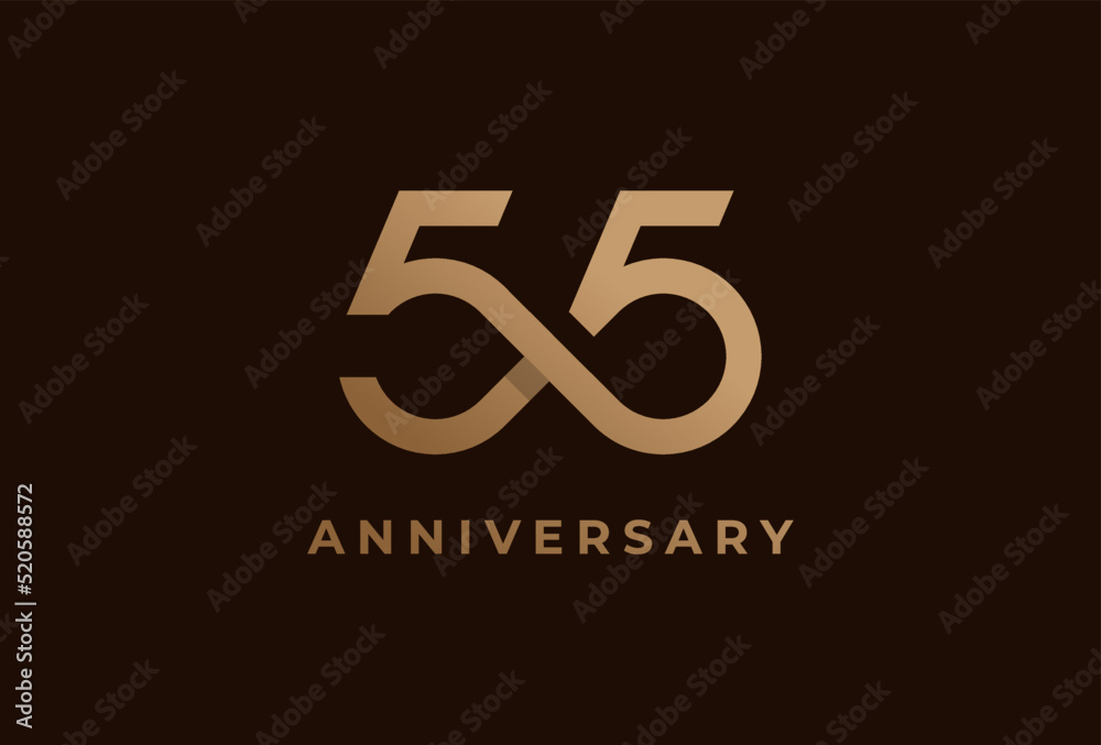 Abstract Number 55 Logo, Number 55 with infinity icon combination, can be used for birthday and business logo templates, flat design logo, vector illustration Abstract Number 55 Logo, Number 55 with infinity icon combination, can be used for birthday and business logo templates, flat design logo, vector illustration