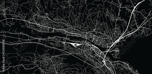 Urban vector city map of Drammen, Norway, Europe