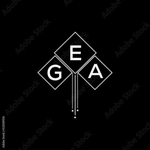 GEA letter logo design with white background in illustrator, GEA vector logo modern alphabet font overlap style.
