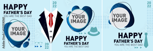 Image Post social media and creative post Vector set. Background template with copy space for images in Wise Blue