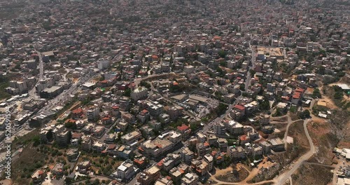 Aerial view of the Arab city of Um al Fahm in Northern Israel. photo