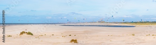 Kite surfing on a Dutch beach