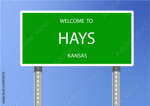 Vector Signage-Welcome to Hays, Kansas photo