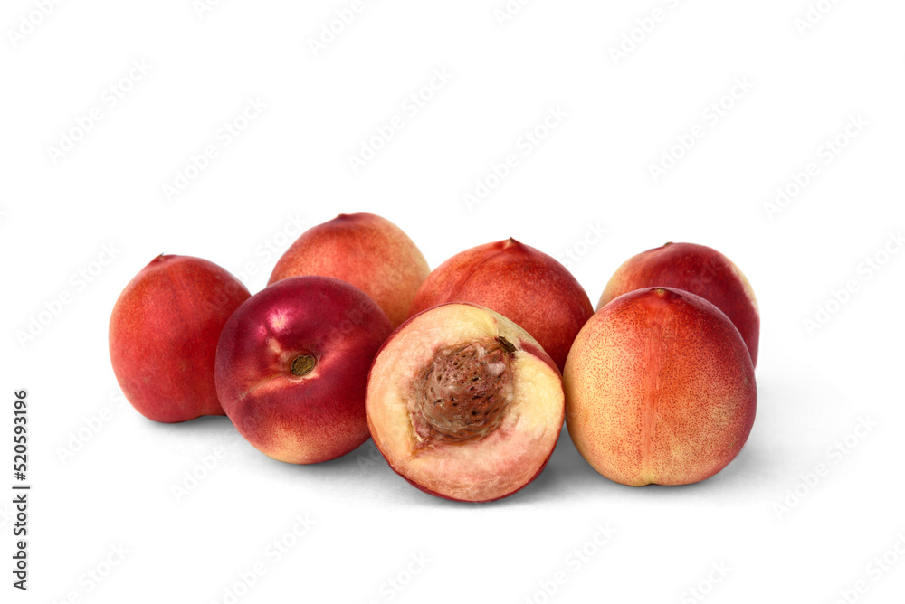 Pile of nectarine isolated on white background. Pile of nectarine isolated on white background.