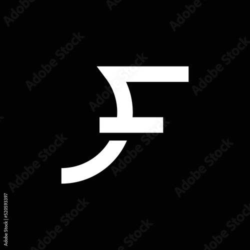 Modern letter F with overlapping line logo design
