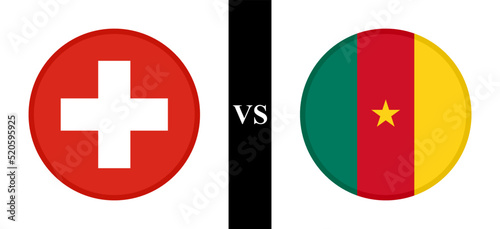 the concept of switzerland vs cameroon. flags of swiss and cameroonian . vector illustration