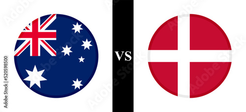 the concept of australia vs denmark. flags of australian and danish. vector illustration