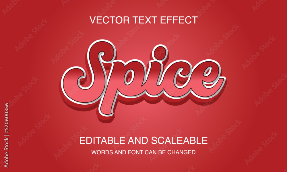 Spice letter 3d typography vector template