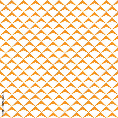 Orange triangle pattern on white background. Colorful modern backdrop design. Up arrow pattern on white background.
