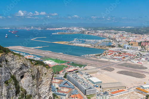 View over the airport from Princess Anne's battery and the great siege tunnels, Gibraltar, British Overseas Territory photo