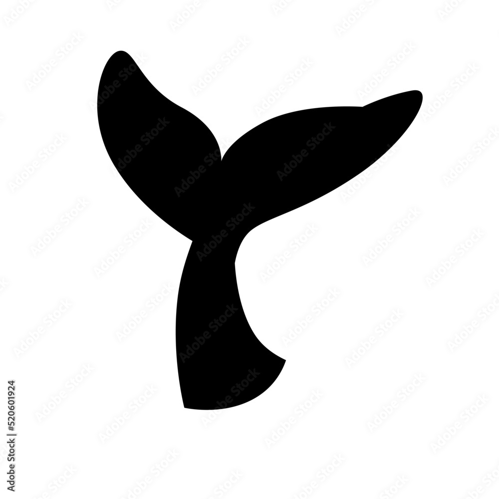 A Vector of Marine Whale's Tail Silhouette A Vector of Marine Whale's Tail Silhouette