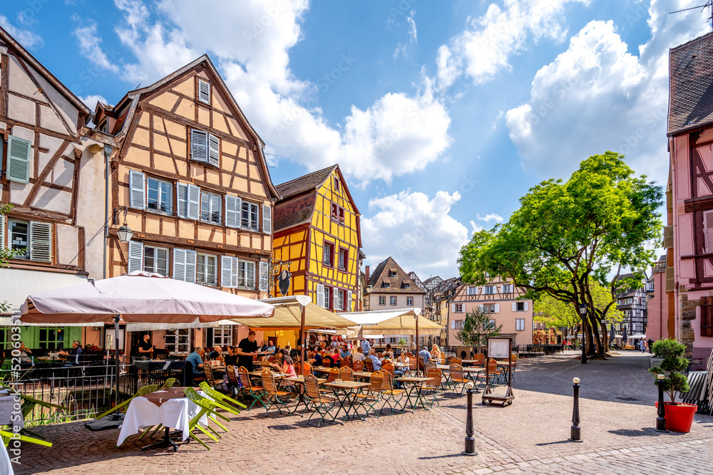 Marktplatz, Colmar, Elsass, Frankreich  - obrazy, fototapety, plakaty 