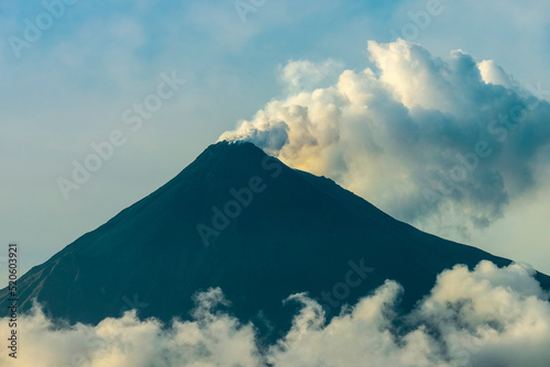 Smoking Karangetang, an active Pacific Ring of Fire volcano, Karangetang, Siau Island, Sangihe Archipelago, Sulawesi, Indonesia photo