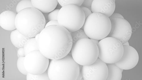 White Spheres Exploding 3d Animation. satisfying video 