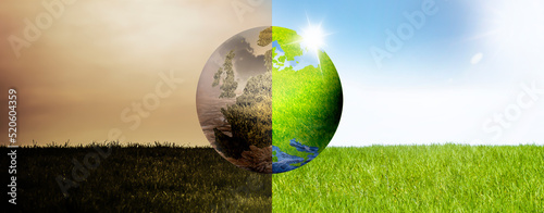 Klimawandel zu einer grünen Umwelt auf der Erde