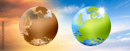 Klimawandel zu einer grünen Umwelt auf der Erde