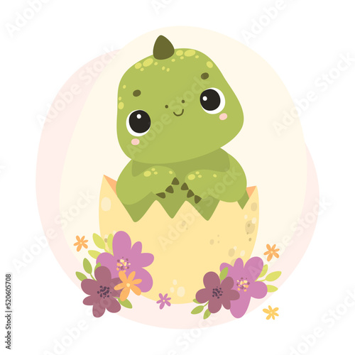 Vector dinosaur. Cute newborn dinosaur. Funny baby  baby shower