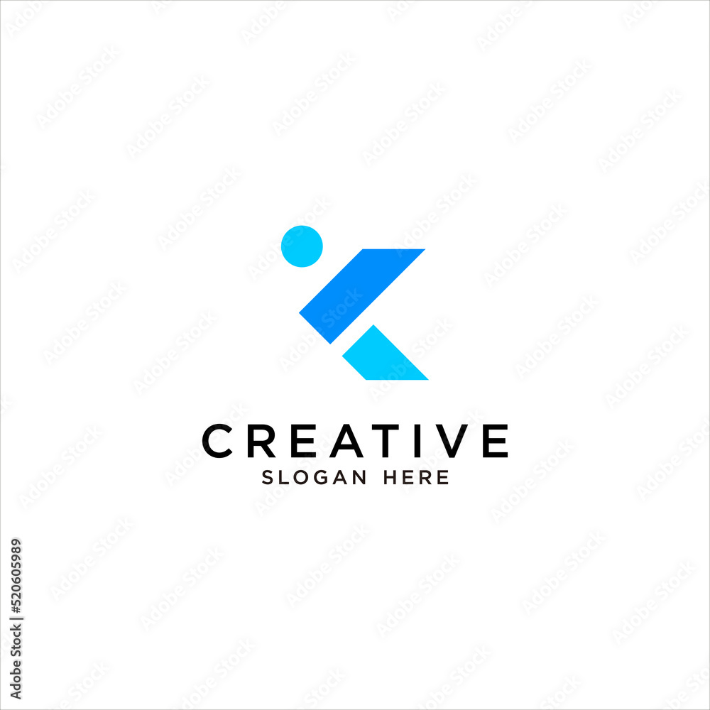 creative letter K logo human people  concept  vector template