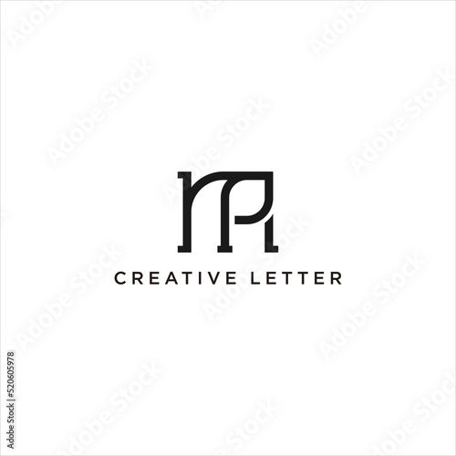 Geometric Abstract PM MP Logo Design. Elegant Black Monogram with Capital Letters. Minimalist Modern Vector for Corporate Finance and Consulting Brand. Creative Business Identity Concept.