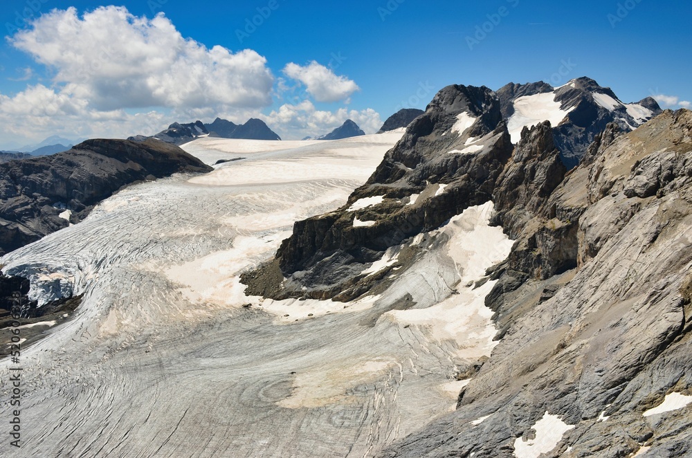View from the gemsfairenstock above the big glaciers. Wonderful view of the Swiss mountains. wanderlust. High quality photo