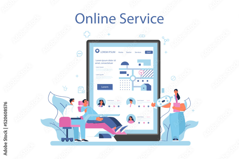 Dentist concept online service or platform. Dental doctor Dentist concept online service or platform. Dental doctor