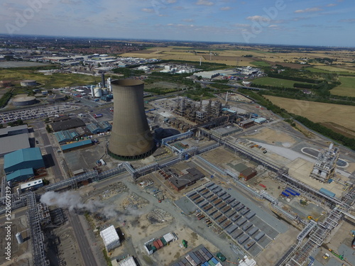 Aerial view of Saltend Chemicals Park, Hull. world-class chemicals and renewable energy businesses at the heart of the UK's Energy Transition to zero carbon footprint photo