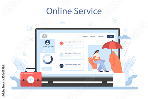 Psychologist online service or platform. Mental health diagnostic.