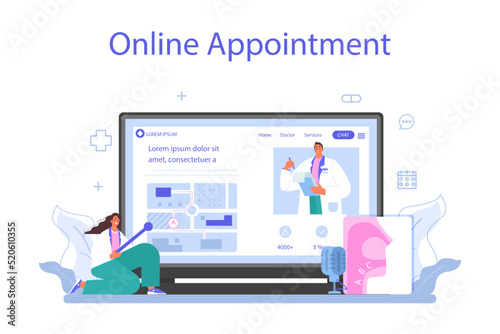 Speech therapist online service or platform. Doctor diagnozing