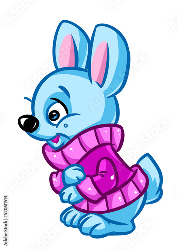 Animal rabbit sweater kid character cartoon illustration © efengai