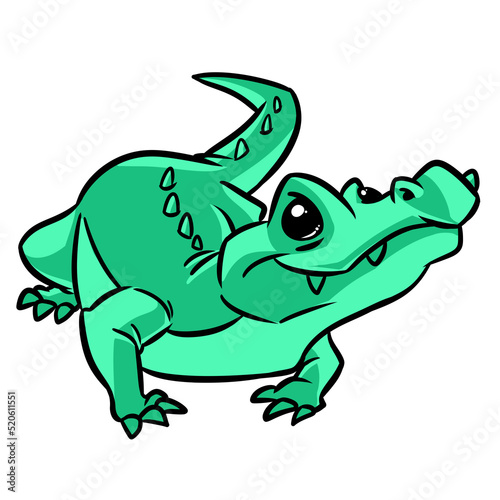 Animal crocodile green smile reptile character cartoon illustration © efengai