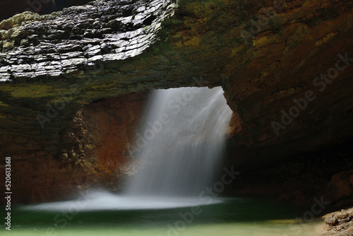 Fototapeta Naklejka Na Ścianę i Meble -  Natural landmark in Dagestan - Saltinsky underground waterfall