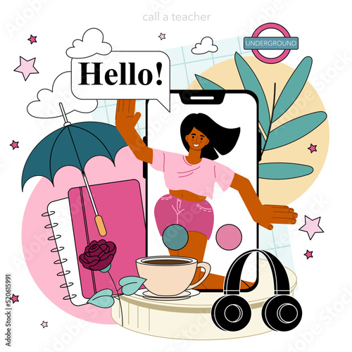English class online service or platform. Study foreign languages