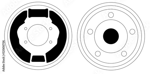 car drum brake vector 
