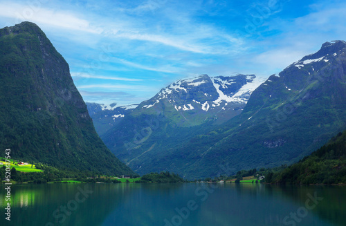 Fototapeta Naklejka Na Ścianę i Meble -  The Nordfjord on the Way to Nordfjordeid in Norway, Scandinavia, Europe