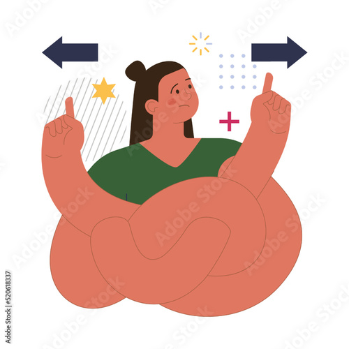 Choice concept. Difficult decision-making, success or failure