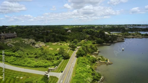 newport ocean ave to prives neck aerial drone yaw photo