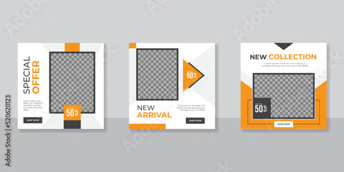 Modern promotion square web banner for social media mobile apps. Elegant sale and discount promo backgrounds for digital marketing