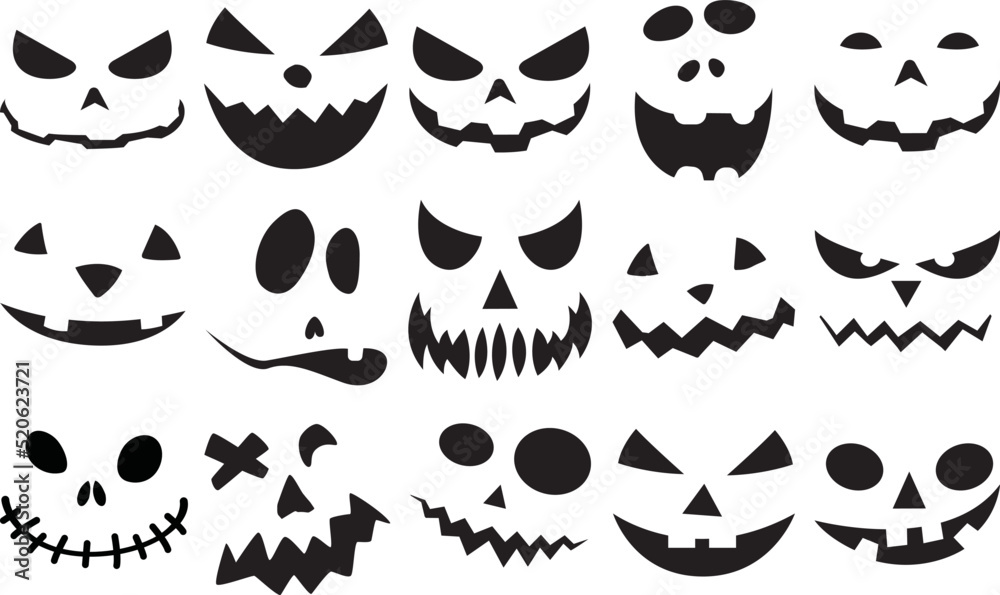 Jack-O'-Lantern Faces SVG, 15 Jack-O'-Lantern Faces Bundle Jack-O'-Lantern Faces SVG, 15 Jack-O'-Lantern Faces Bundle