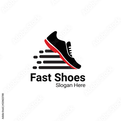 Modern Fast Running Shoes Logo Design