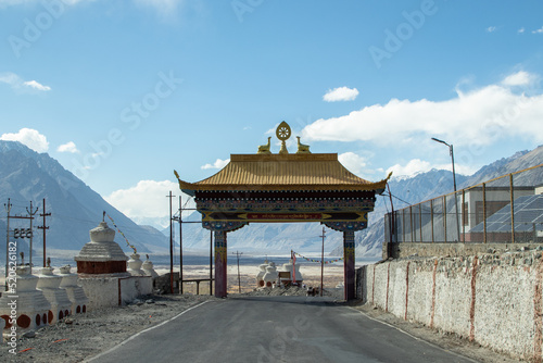 Diskit Monastery Also Called Deskit Gompa Dedicated To Lord Buddha Is Main Unique Tourist Attraction Of Nubra Valley At Ladakh Leh In India photo