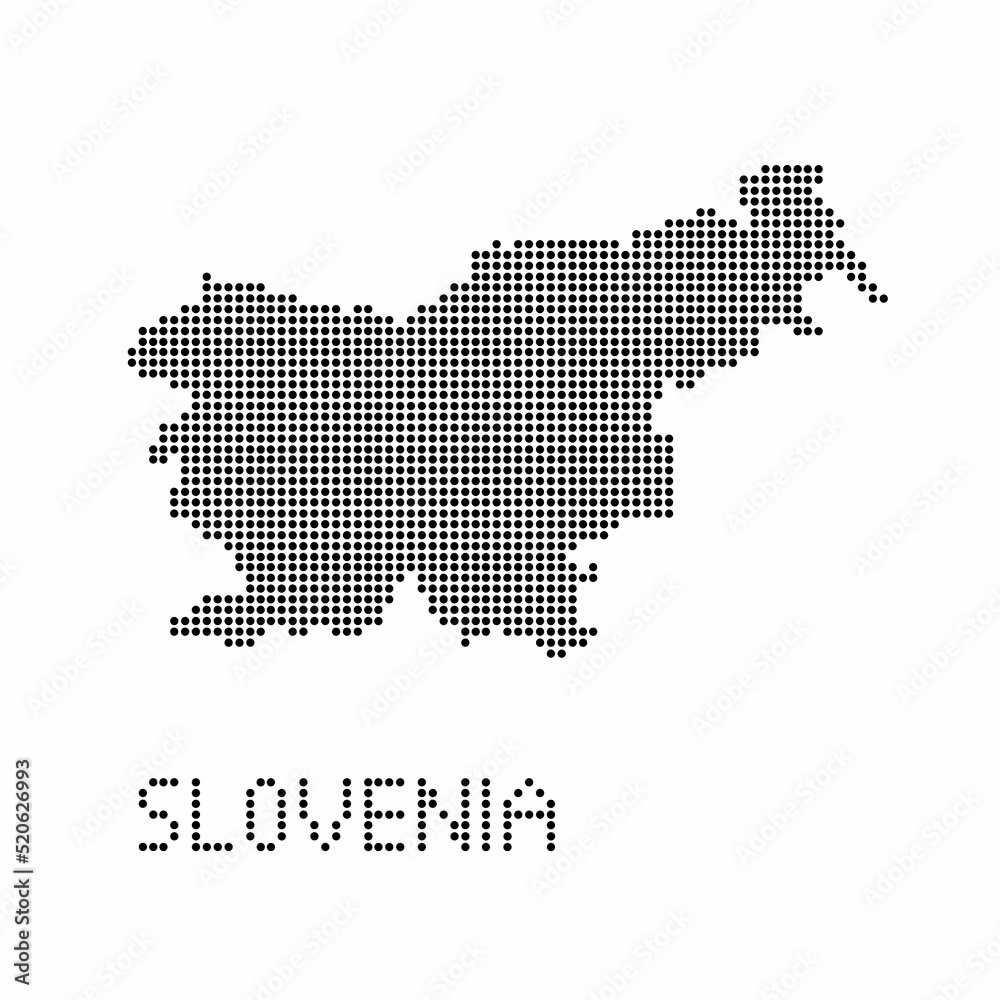 Slovenia map with grunge texture in dot style. Abstract vector illustration of a country map with halftone effect for infographic. 