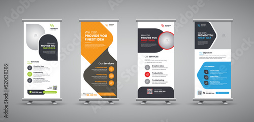 Professional roll up stand banner template design roll up vertical banner template design