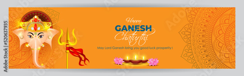 Vector illustration concept of  Ganesh Chaturthi festival greeting