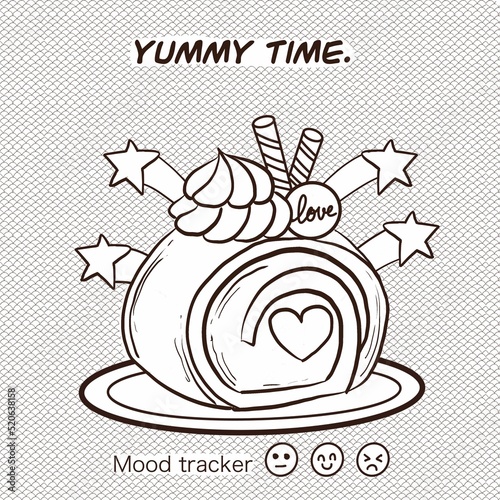 cake roll for coloring. relaxing and earn your art skill. photo