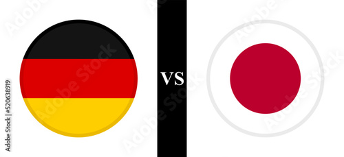 the concept of germany vs japan. flags of german and japanese. vector illustration