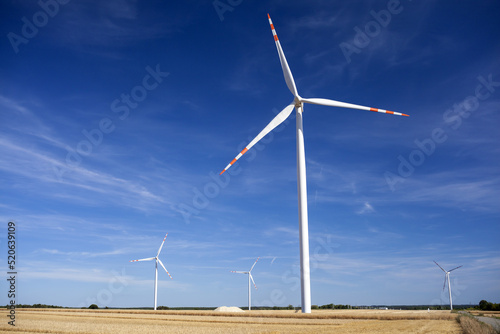 Pole z nowoczesnymi turbinami wiatrowymi sposobem na niezależność energetyczną i czysty prąd