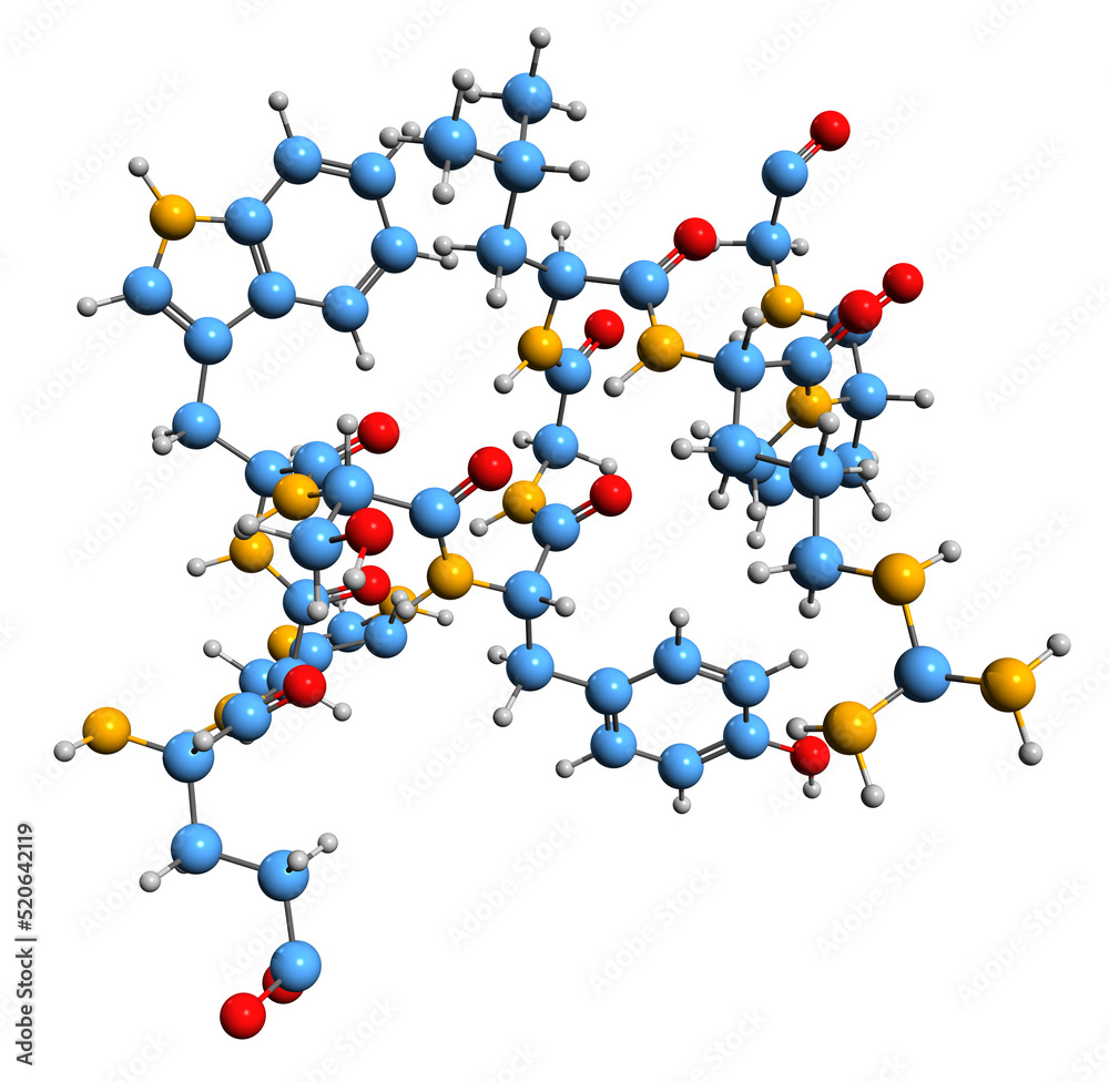 3D image of Luteinizing hormonereleasing hormone skeletal formula