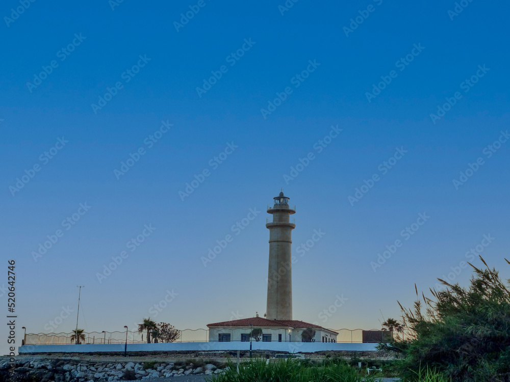 Panoramic view of the torrox lighthouse in malaga
