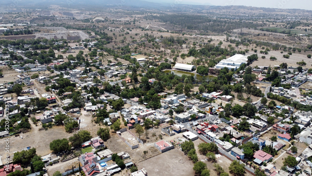 village town pueblo mexico lago arboles drone 