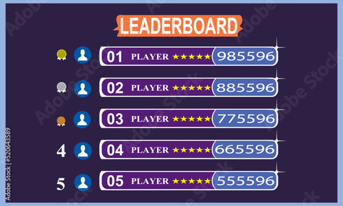 Game leaderboard with abstract background	
